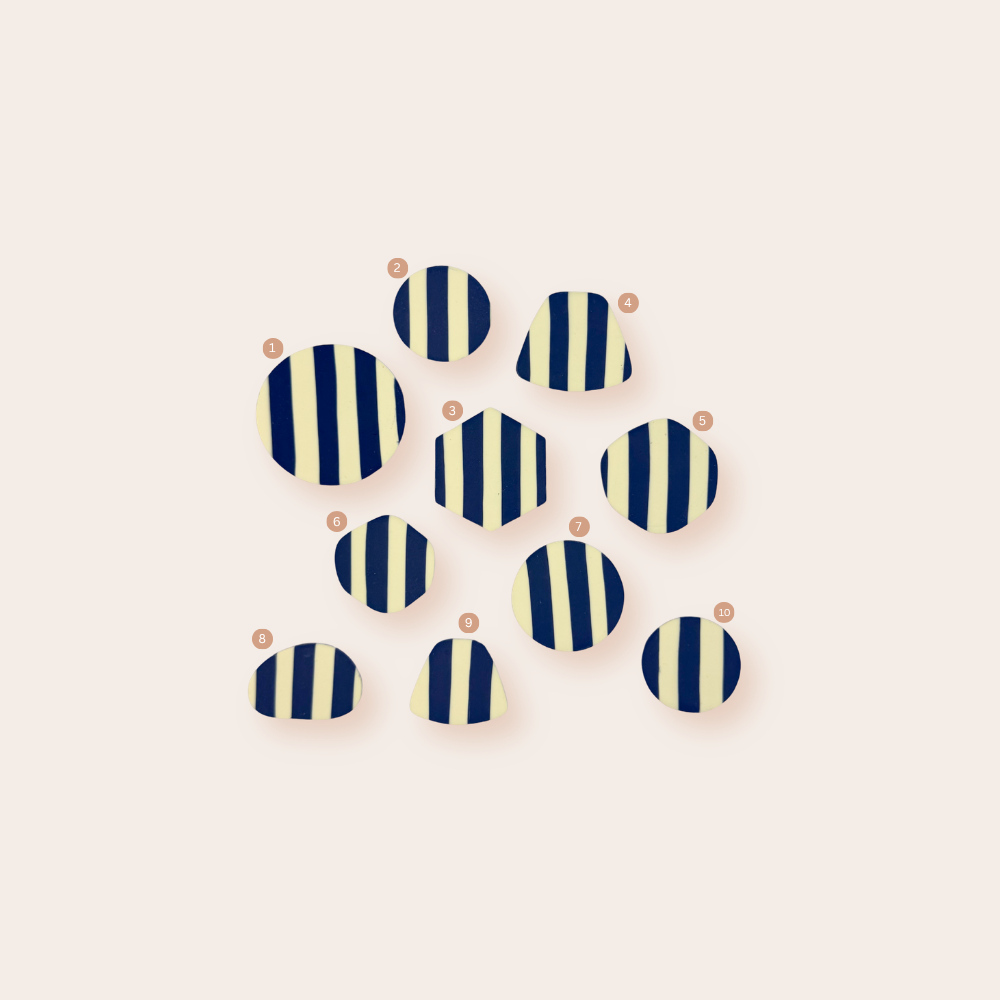 Stripes Deep Blue Butteryellow