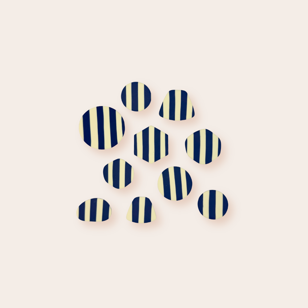 Stripes Deep Blue Butteryellow